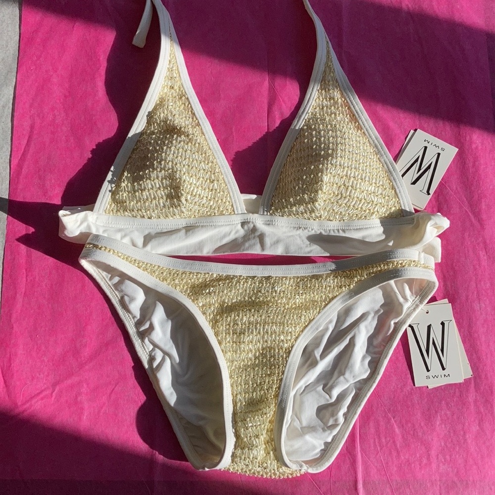 Hard to Find W Swim Gold Bikini USA NWT +xtra top!